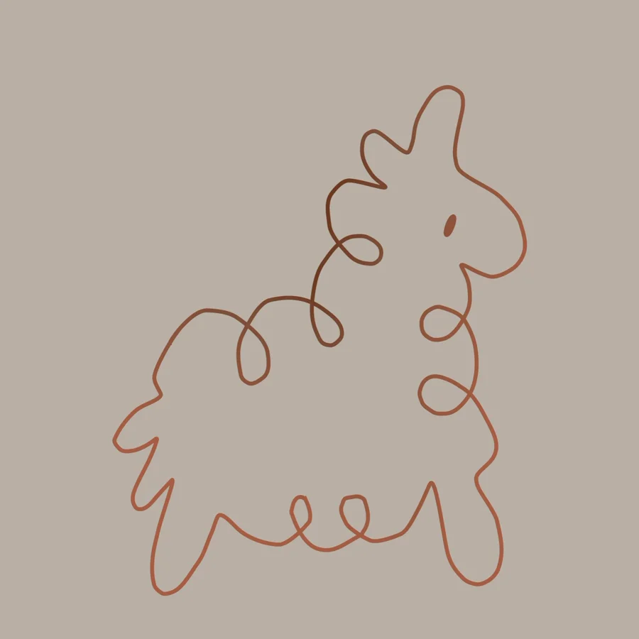 Line-drawn sheep from the Fiberglass app loading screen